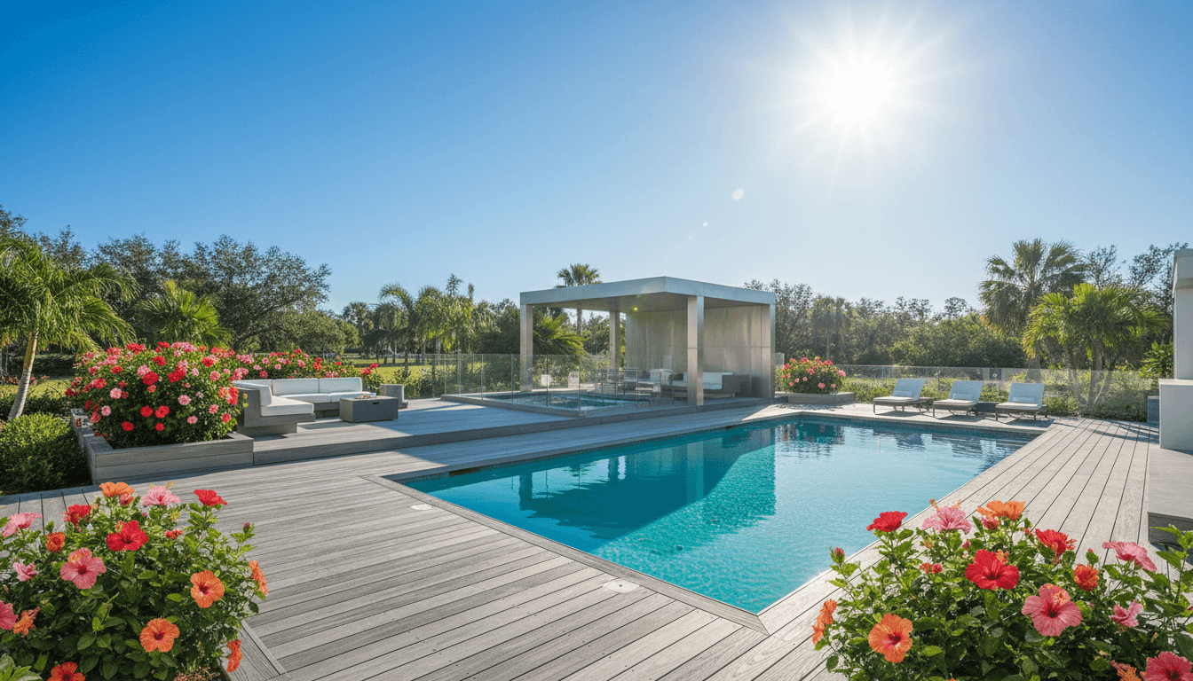 Modern above-ground pool installation