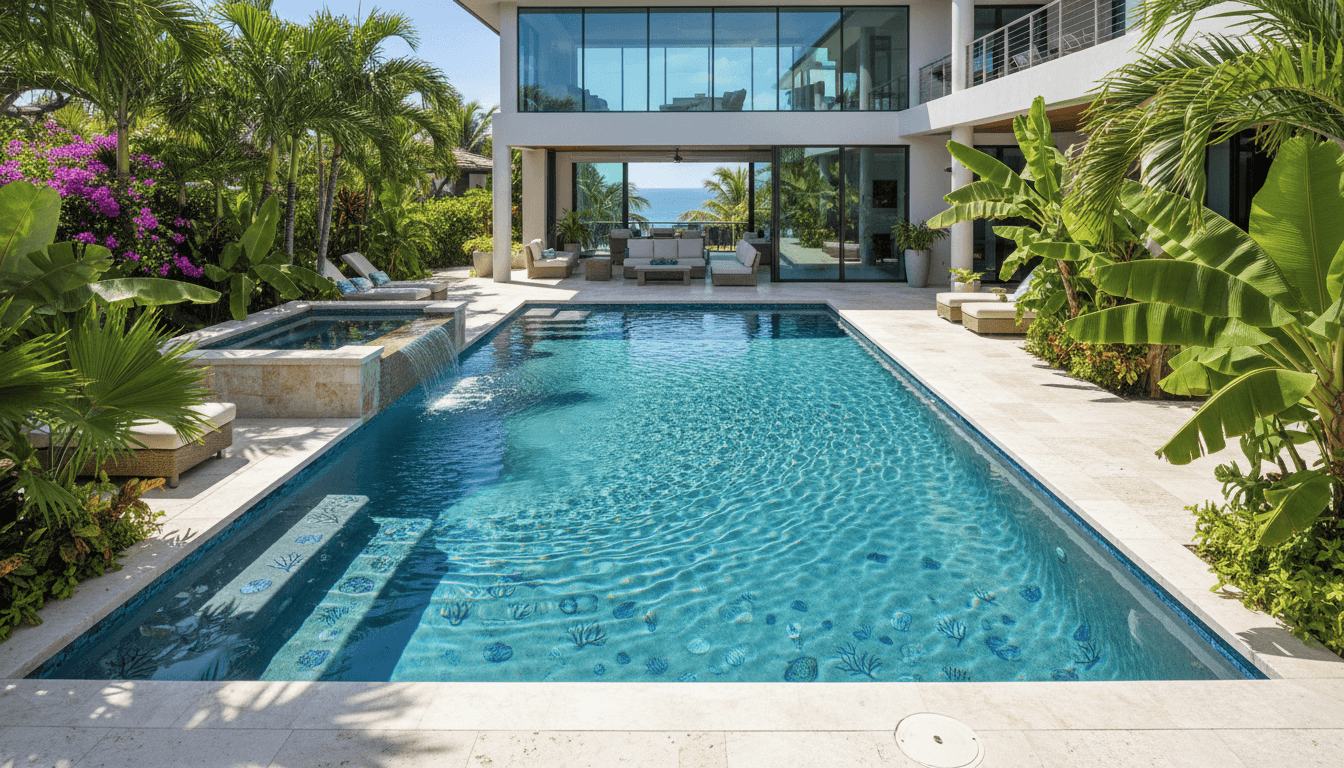 Complete pool and deck project showcasing design and quality