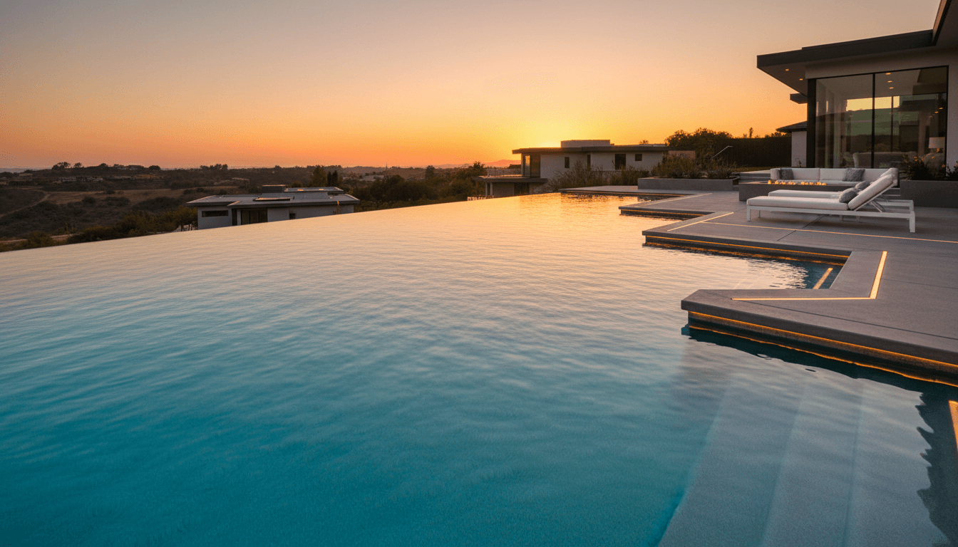 Above-ground pool with deck installed in Vero Beach backyard